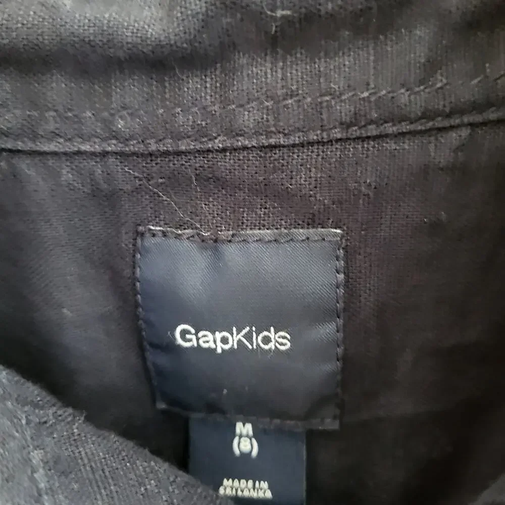8 Gap linen indigo / navy button shirt
